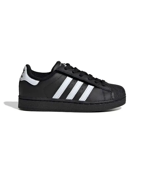 Детские кроссовки Adidas Originals SST II с липучками чёрные