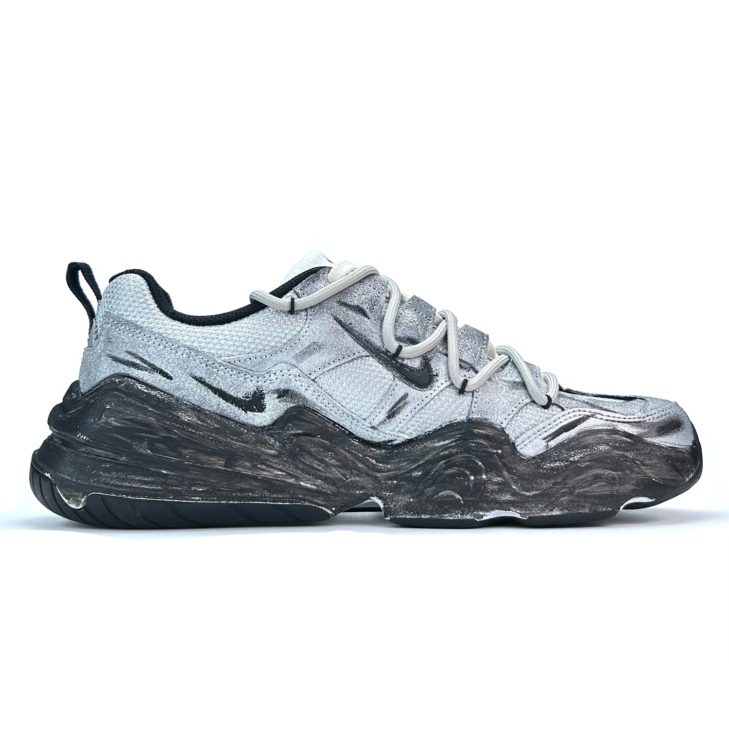 Nike Tech Hera Mist Island Silver Moon Akasagarbha Bodhisattva Premium Niche Deconstruction низкие кеды мужские — фото 3