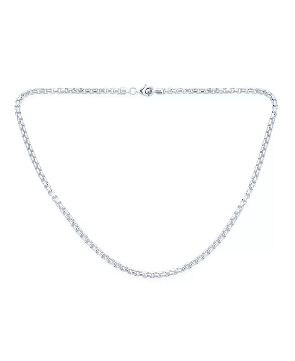 

Тяжелое, массивное, цельное ожерелье из стерлингового серебра толщиной 5 мм с квадратной цепочкой, длина 16 дюймов Bling Jewelry, silver