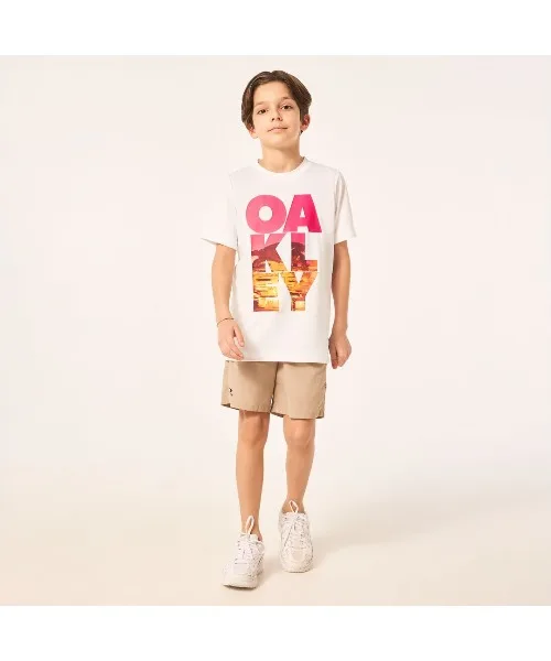 Детская футболка Oakley EN QDEVO SS TEE BOLD с логотипом оранжевая — фото 2