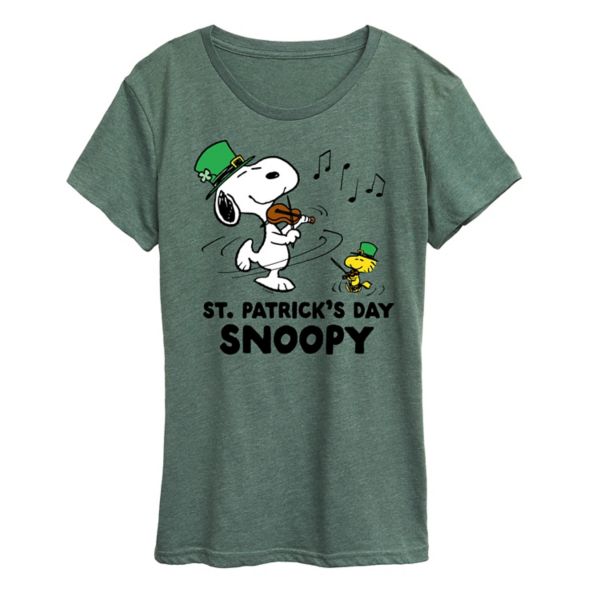 

Женская футболка с принтом Snoopy и Woodstock в стиле Дня святого Патрика Licensed Character, зеленый