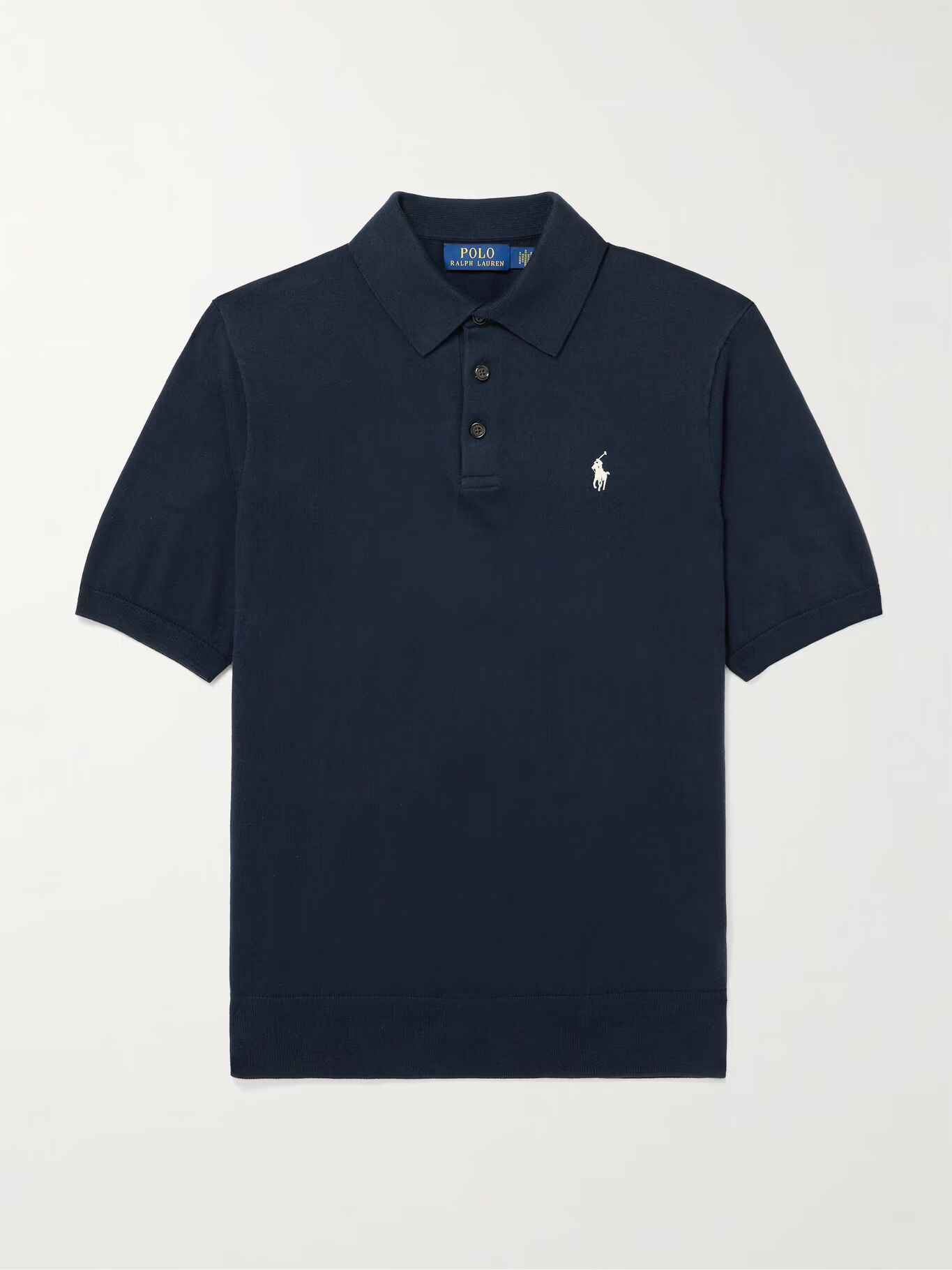 

Хлопковая рубашка-поло с вышитым логотипом POLO RALPH LAUREN, синий