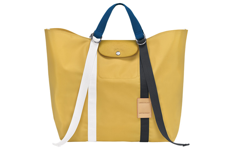 

LONGCHAMP Сумка-шоппер Le Pliage Re play с кожаной отделкой, Corn