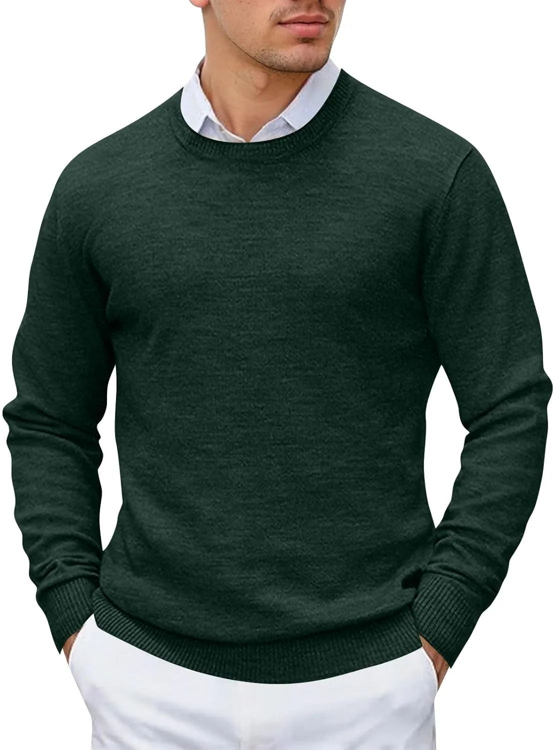 

Мужской свитер Ymosrh с длинным рукавом, Slim Fit