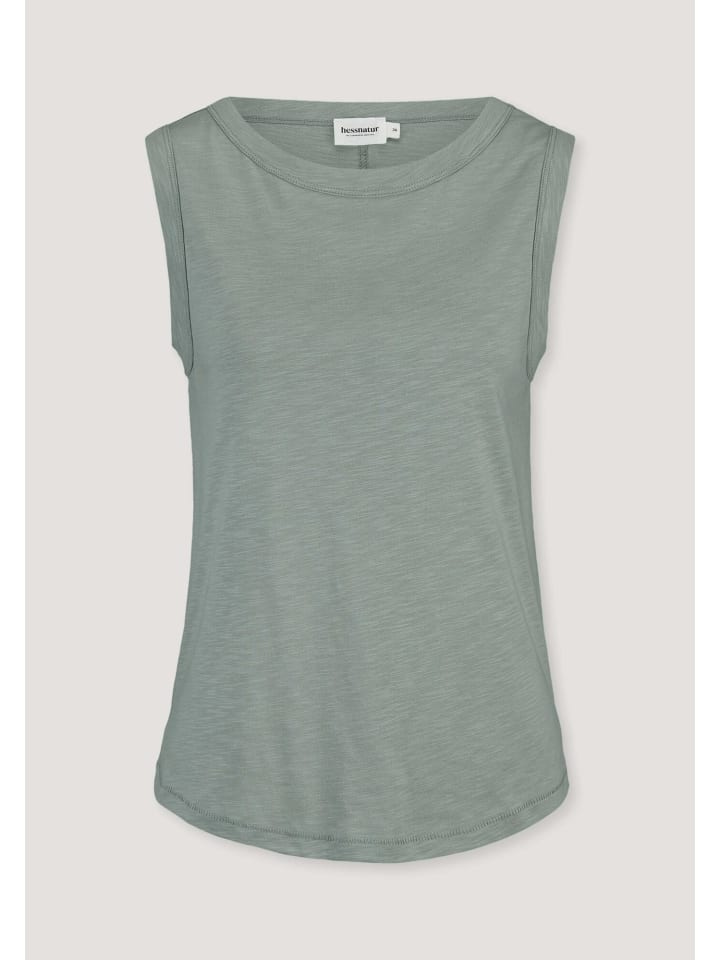 

Топ Hessnatur Light Slub Jersey Top Regular из чистого органического хлопка матового зеленого цвета