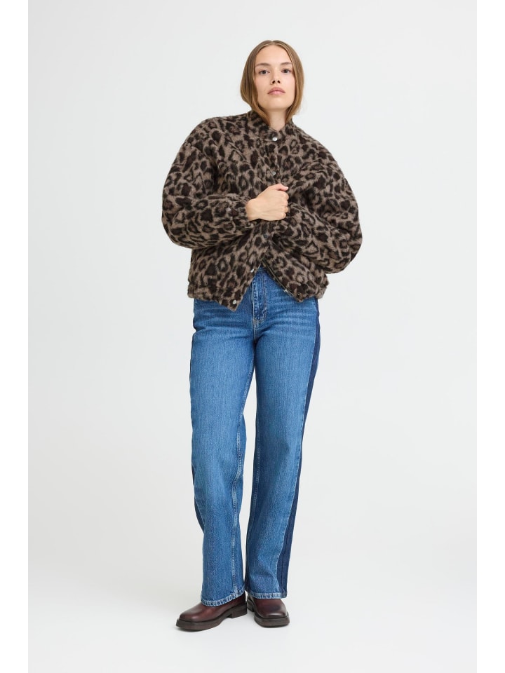 

Pulz Куртка PZROSIE свободного кроя, черная, с анималистическим принтом