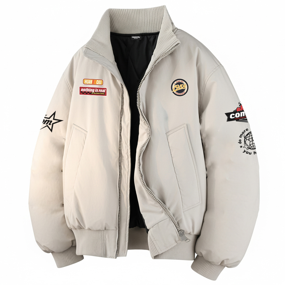 

Пуховик Unisex Stand Collar Thickened HUANQIU, светло-серый[padded and thickened]