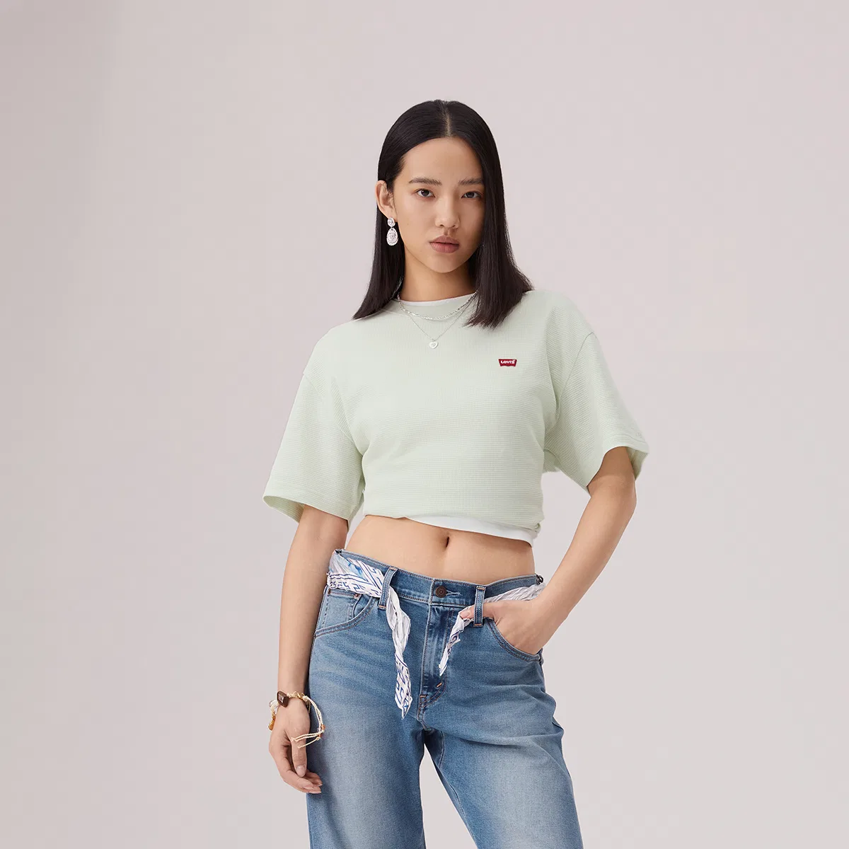 Футболка унисекс Green с круглым вырезом, тонкая Levis — фото 4