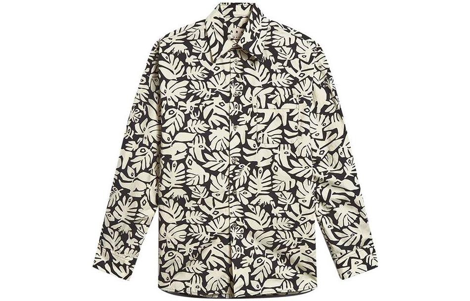 

Футболка с принтом "Глаза и листья" MARNI, разноцветная