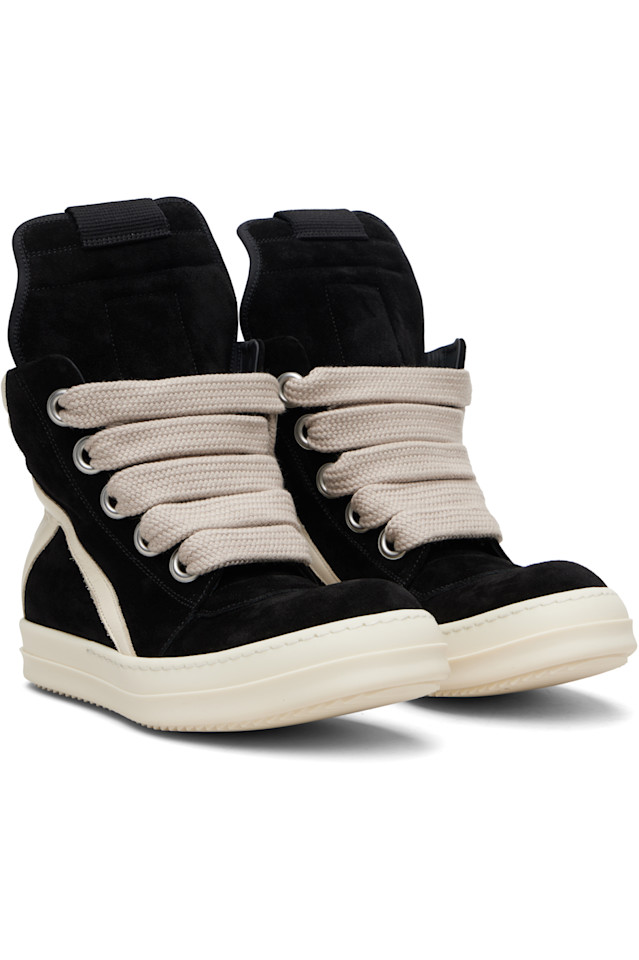 Rick Owens Черные кроссовки Black Temple Jumbolace Geobasket — фото 4