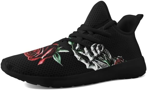 

Кроссовки AWSOLE Fashion с черепом для мужчин и женщин, стильные унисекс, шнуровка, комфортные, дышащие, легкие, готические, черный/красный/серый