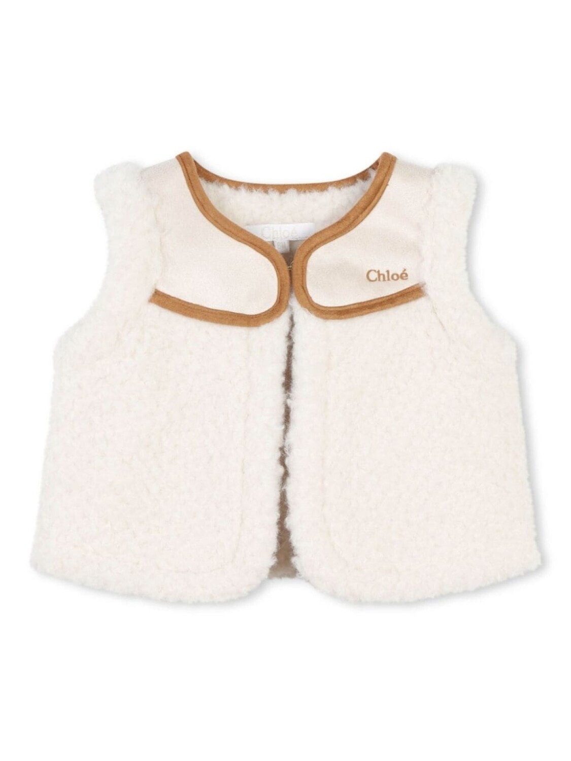 

Chloé Kids жилет с вышитым логотипом, белый