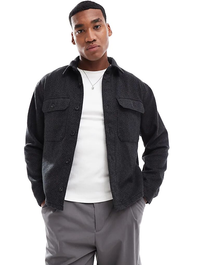 

Рубашка из фланелевой ткани с длинными рукавами черного цвета Abercrombie & Fitch