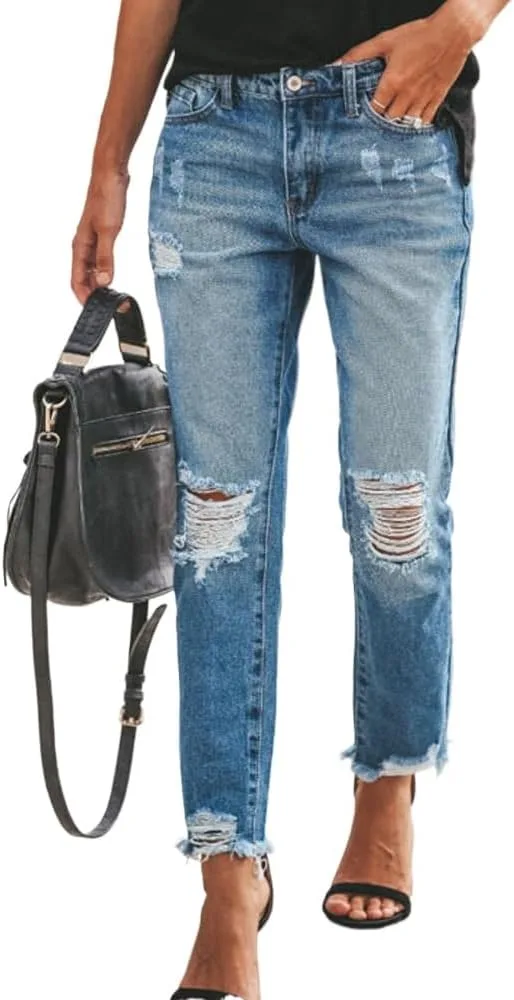 

Женские рваные джинсы low rise vintage stretch skinny