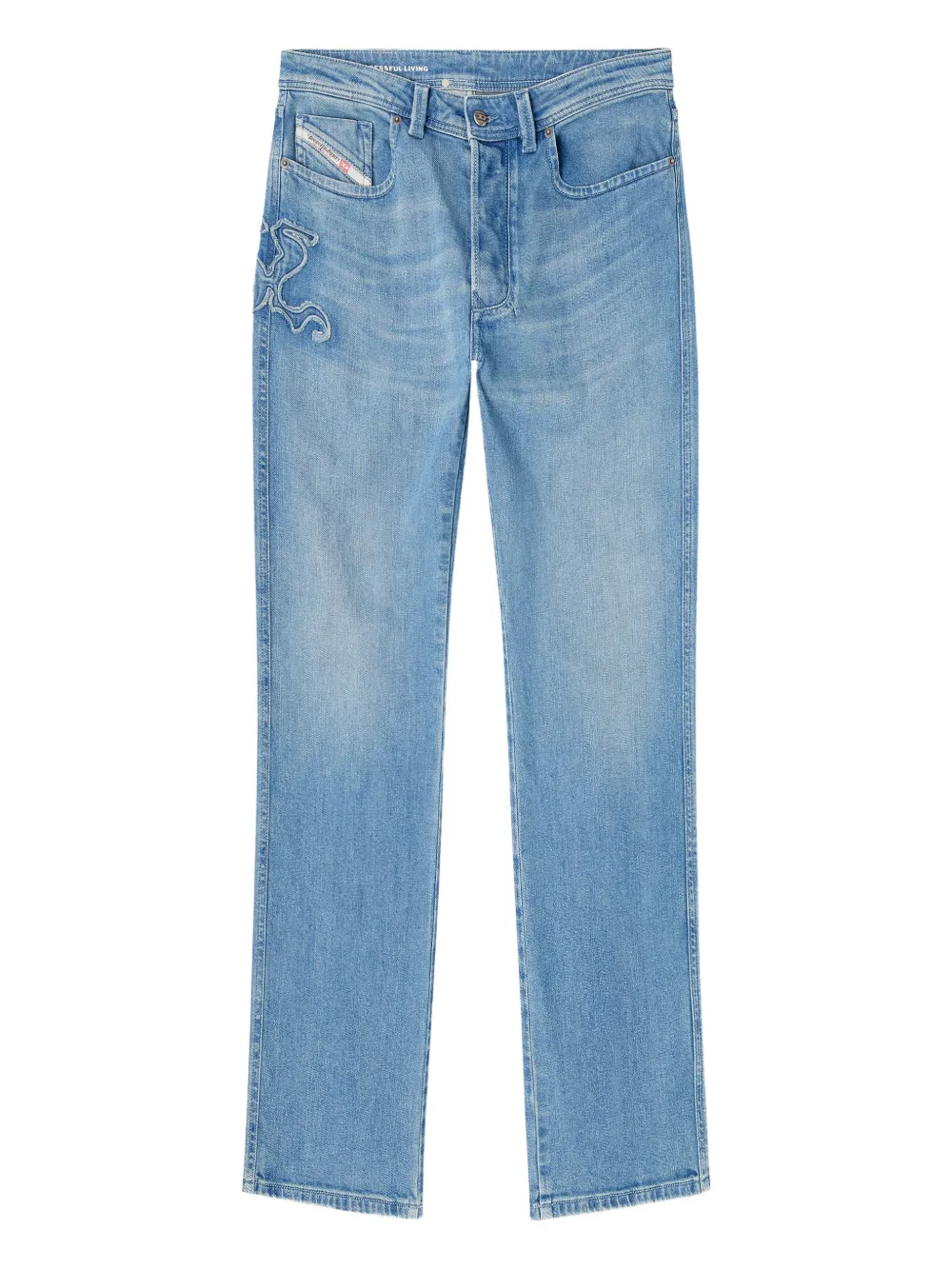 

Джинсы Larkee прямого кроя с вышивкой, модель 1985 Diesel, синий