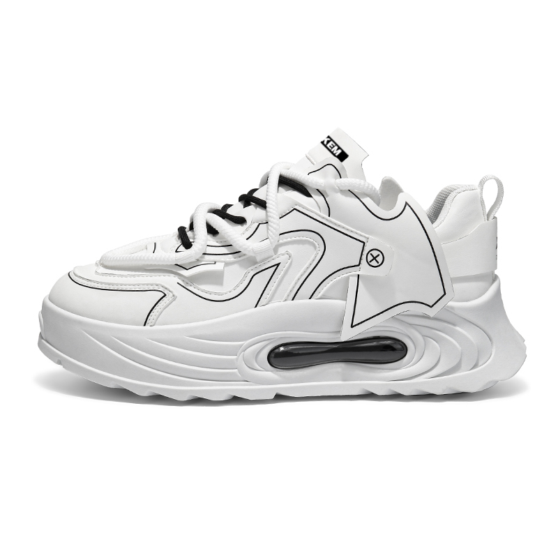 

JKEM Скользостойкие амортизирующие кроссовки с износостойкими свойствами мужские низкие белые, цвет White