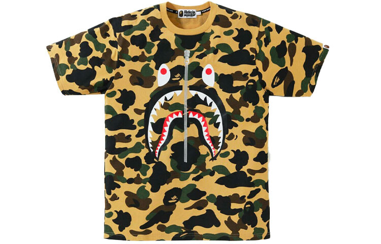 

Футболка Shark Series для мужчин, желтая A Bathing Ape, желтый