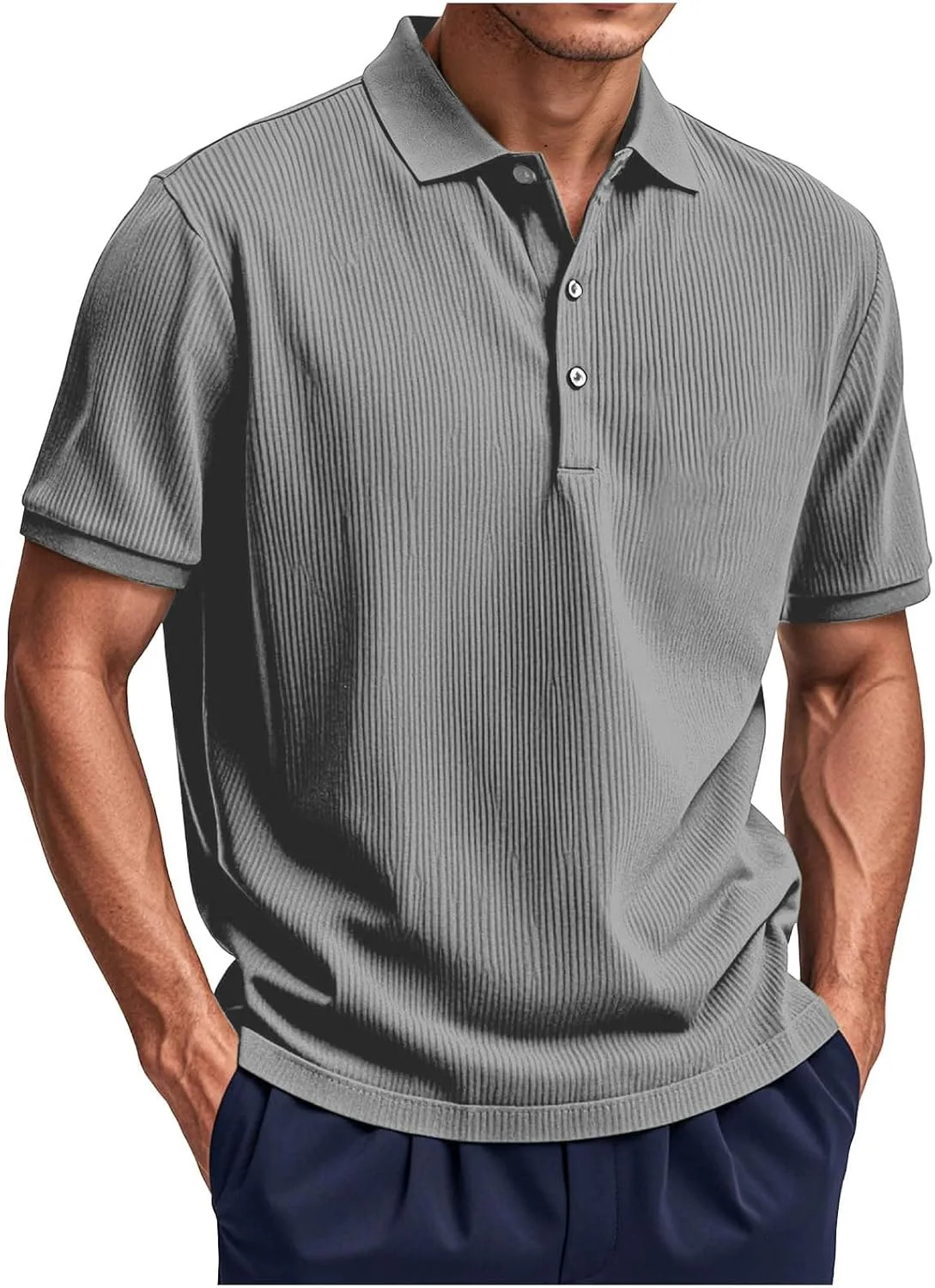 

Мужская текстурированная поло-рубашка Stretchy Golf Shirts Lmdudan