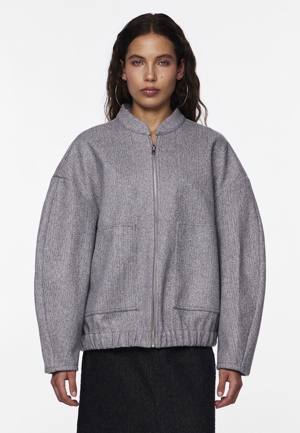 

Куртка-бомбер PCDEBBIE JACKET Pieces, цвет Mottled Dark Grey