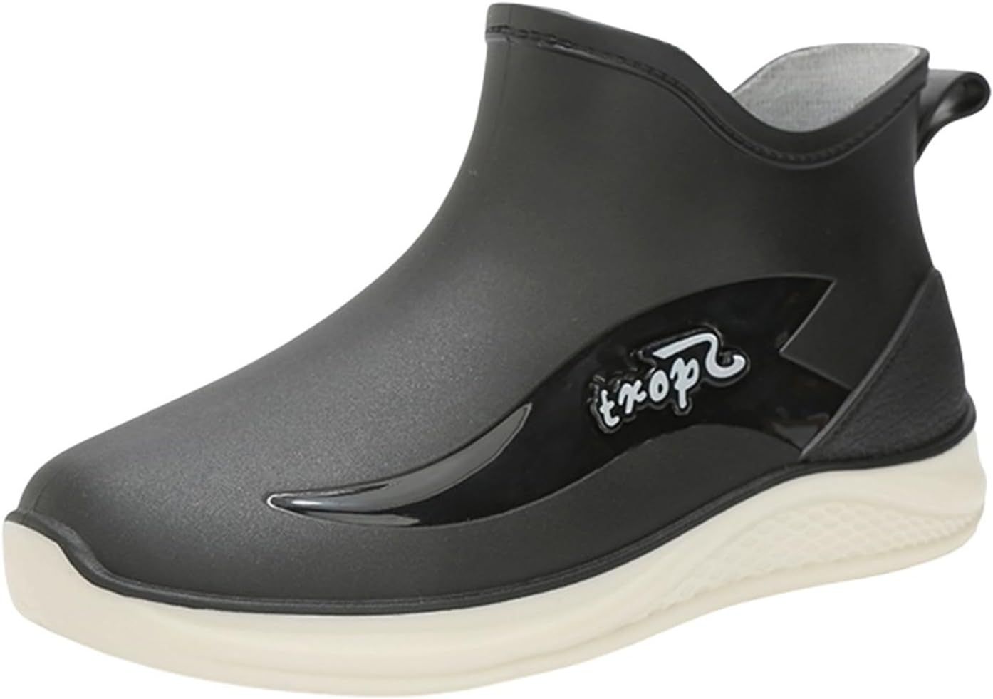 

Резиновые сапоги для мужчин и женщин, водонепроницаемые, противоскользящие, ботинки до щиколотки для активного отдыха, комфортная рабочая обувь для рыбалки, садоводства и прогулок на лодке Generic, черный