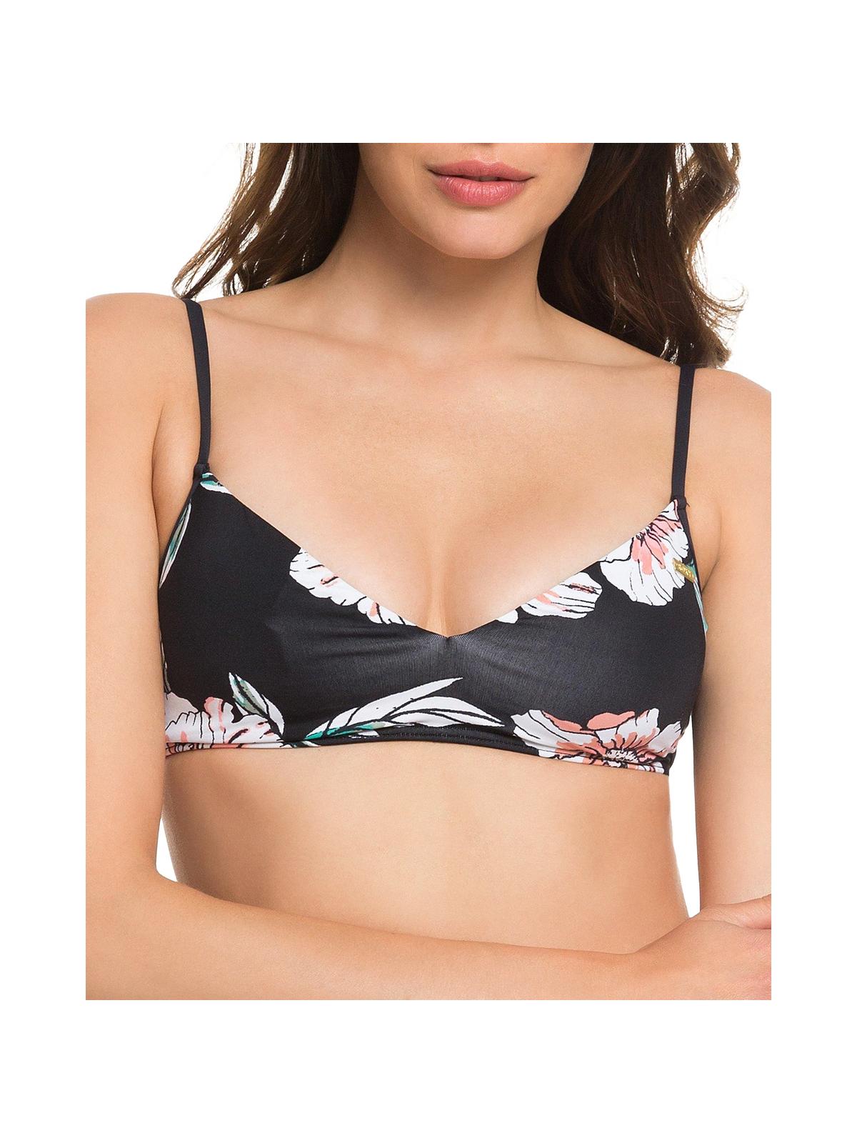 

Juniors Surfin Love Женский цветочный пляжный купальник бикини топ Roxy, черный