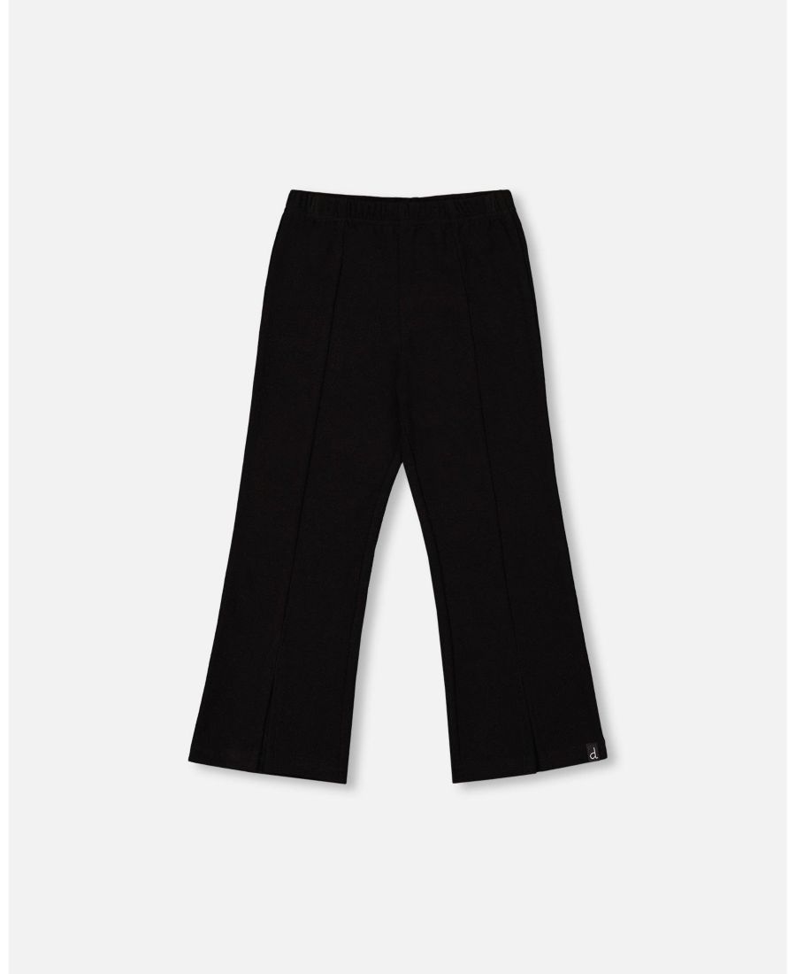 

Ребристые леггинсы для девочек, расклешенные, с разрезом, черные - для малышей/детей Deux par Deux, Black