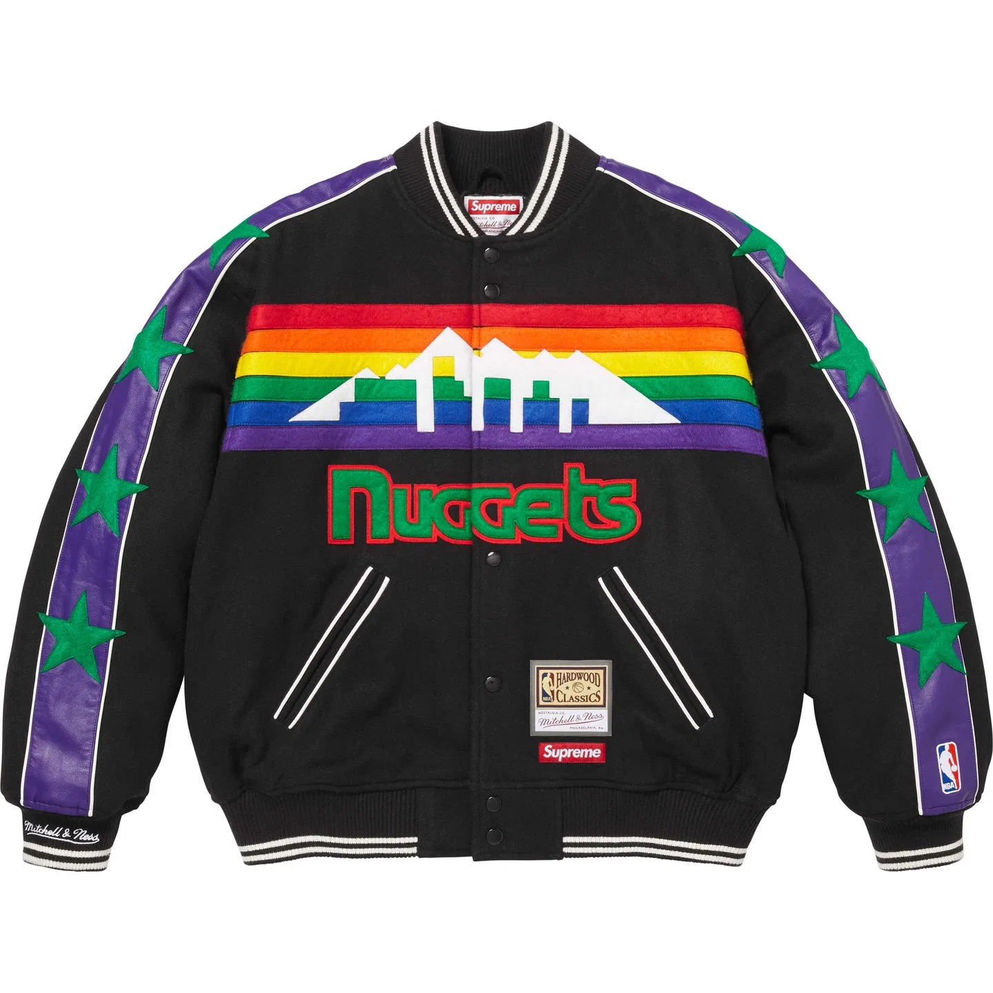 Куртка бейсбольная Supreme x Mitchell & Ness Ecru — фото 3
