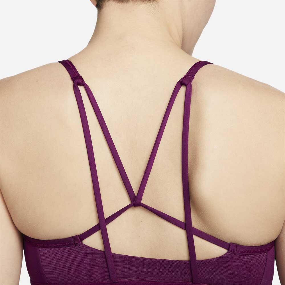 Спортивный бюстгальтер Nike Dri Fit Indy Icon Clash Light Support Strappy Graphic, фиолетовый — фото 4