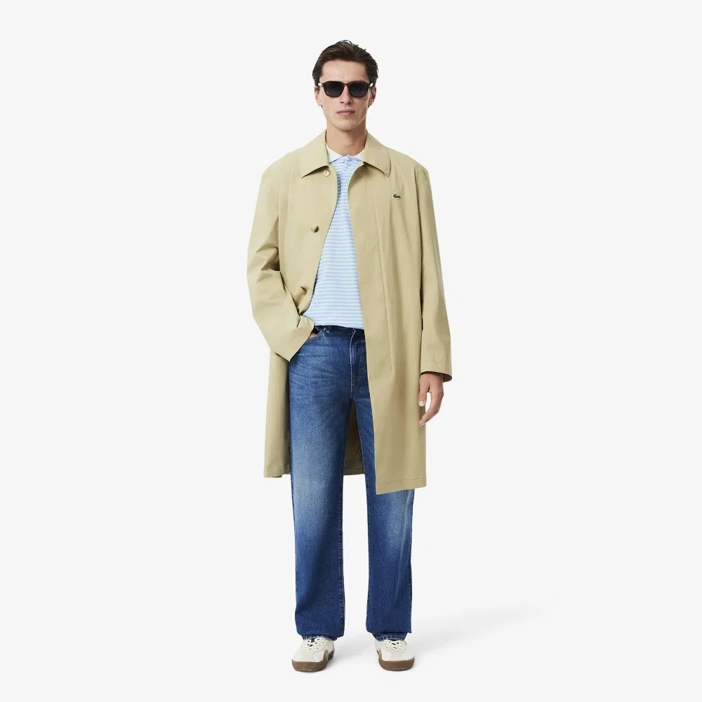 Футболка-поло Lacoste Мужская, классический крой, голубой полоска, хлопок — фото 4