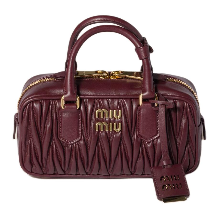 Сумка Arcadie Series Lambskin Regular женская бордовая MIU MIU, Set (Bag+Dust Bag) — фото 2