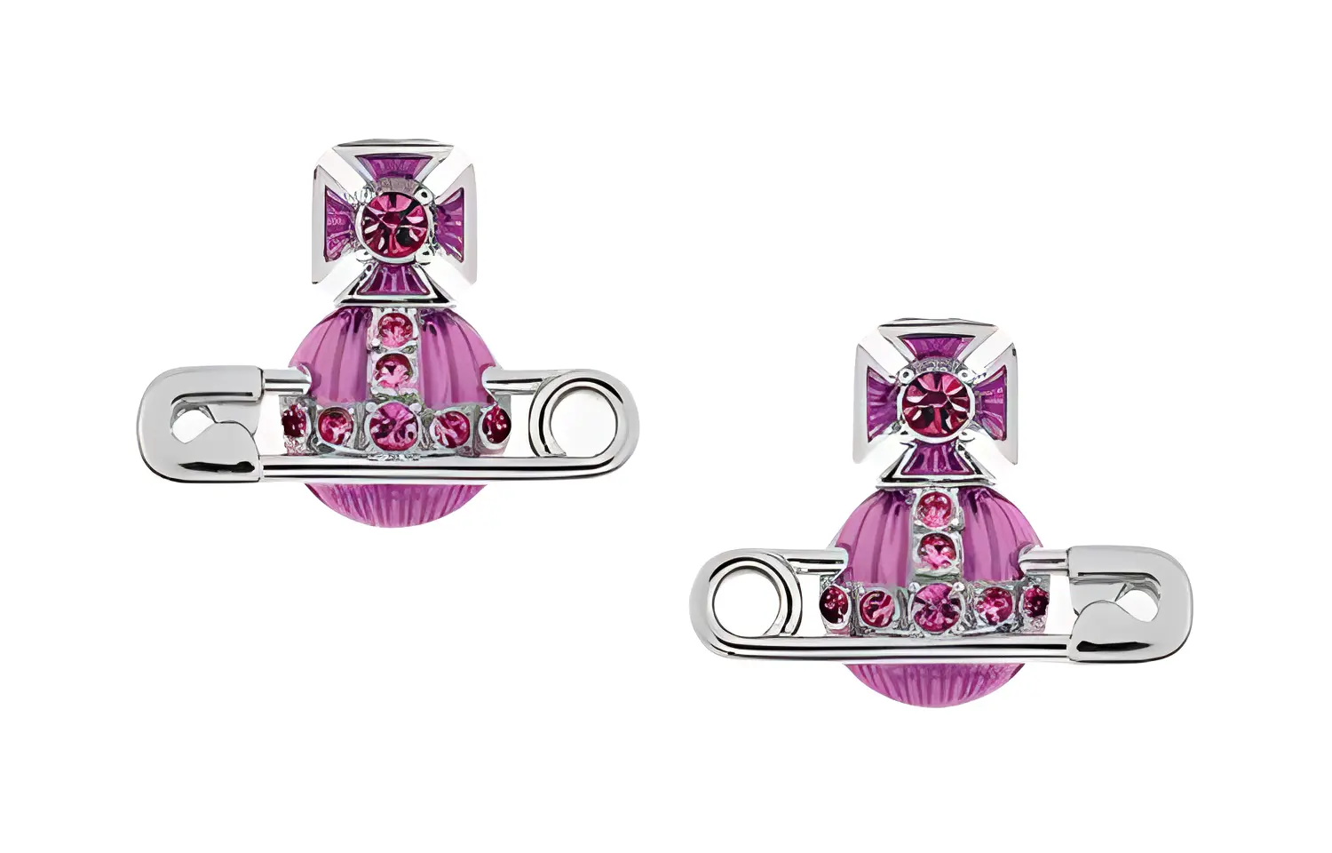 

Vivienne Westwood Латунные, кристальные серьги Women's Purple