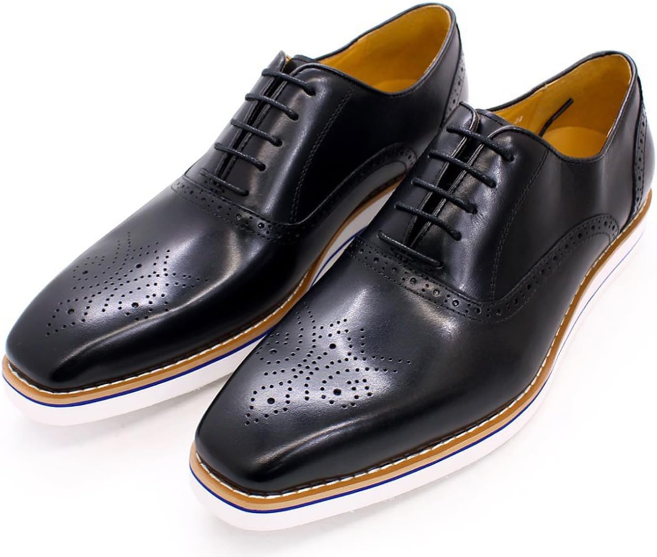 

Мужские оксфорды Santimon, формальные туфли из натуральной кожи с крыльями и брогированием, подходящие для костюма, модные туфли для мужчин, на выпускной, свадьбу, бизнес, повседневные плоские дерби, удобные туфли для смокинга, черный