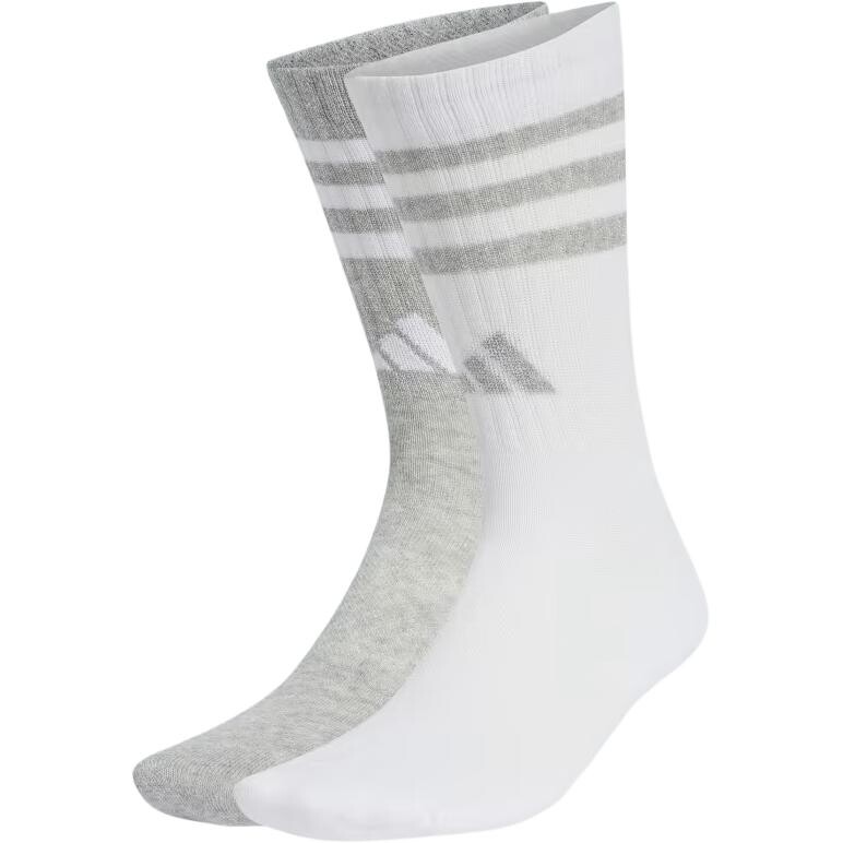 

Носки Adidas Skarpety Cushioned Sportswear 3-Stripes Glam Crew 2 Pair Pack, белый/серый