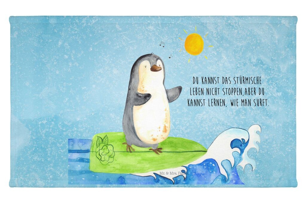 

Гостевое полотенце Mr. & Mrs. Panda с изображением пингвина-серфера - голубой лед - подарок, волны, пингвины, оптимистичное, серфинг, детское полотенце, гостевое полотенце, махровое полотенце, Гавайи, спортивное полотенце, белый