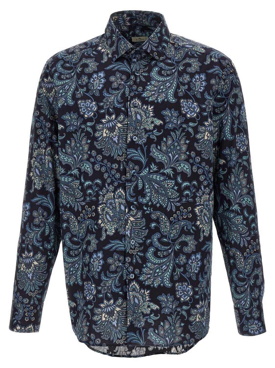 

Хлопковая рубашка с цветочным узором пейсли ETRO, синий