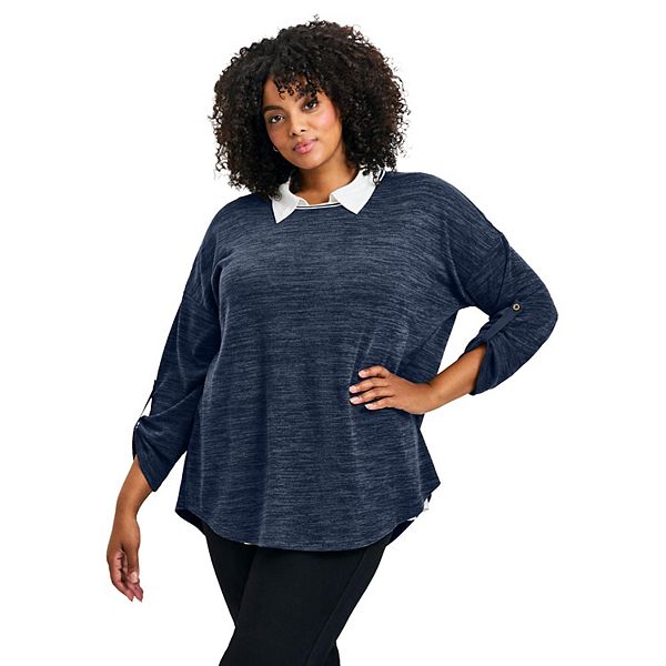

Женский топ Tara Twofer Hacci plus size Avenue, Navy
