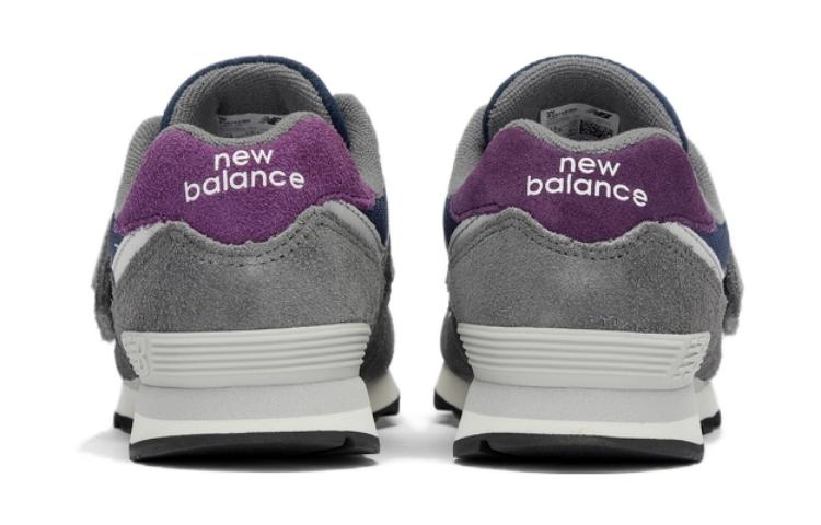 Амортизирующие низкие детские беговые кроссовки серо-голубые Kids' New Balance — фото 3