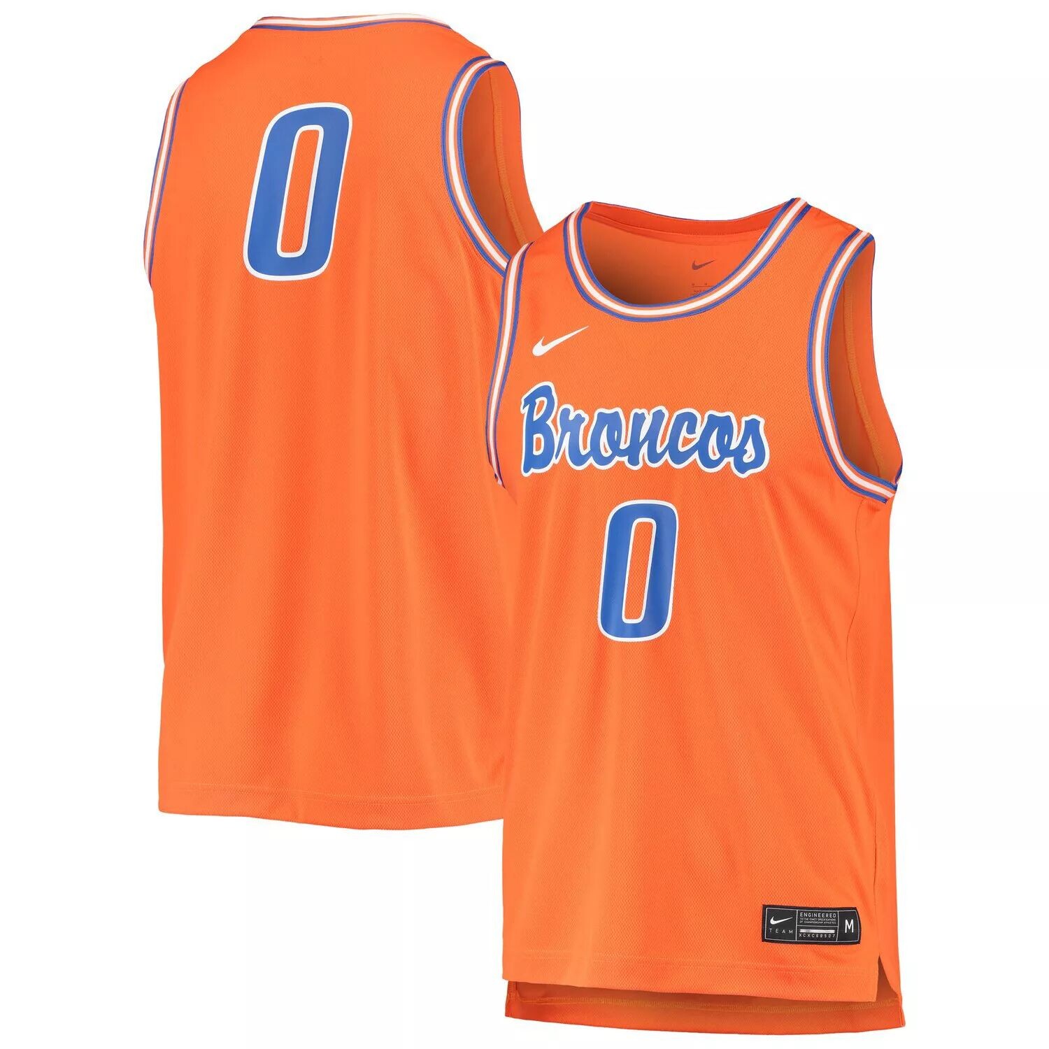 Мужская баскетбольная майка в стиле ретро Nike #0 Orange Boise State Broncos — фото 4