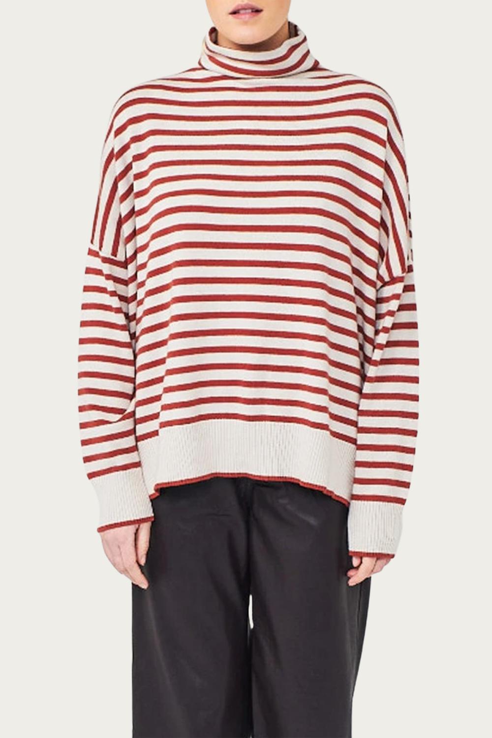 

Свитер с воротником-трубой Sage из парусины/хлопьев чили Brodie Cashmere