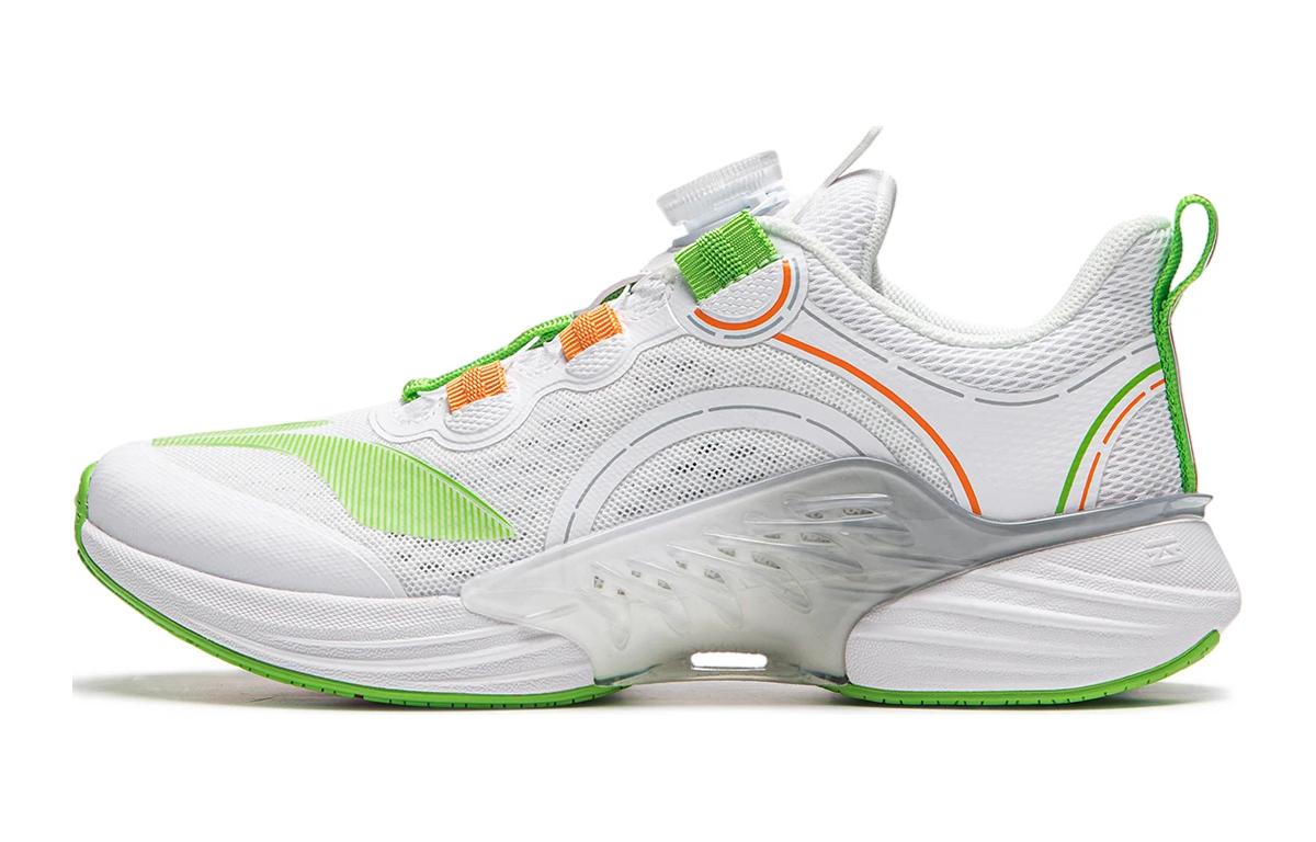 

LINING YOUNG Кроссовки детские Drifting Pre LI NING CLOUD Low Top, белые, зеленые