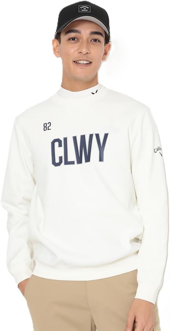 

Мужская толстовка Callaway C25217103 Anytime, с логотипом в университетском стиле, круглым вырезом из двойной вязки Kanoko, для игры в гольф, белый