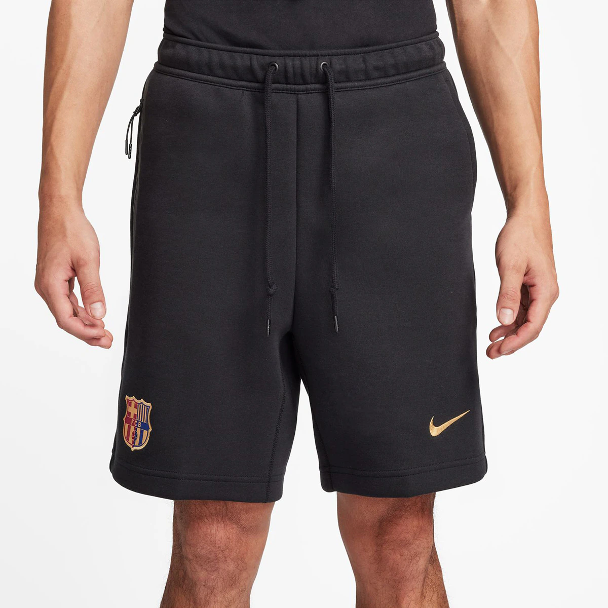 

ФК Барселона мужские шорты 2024-2025 Tech Fleece Nike, чёрный