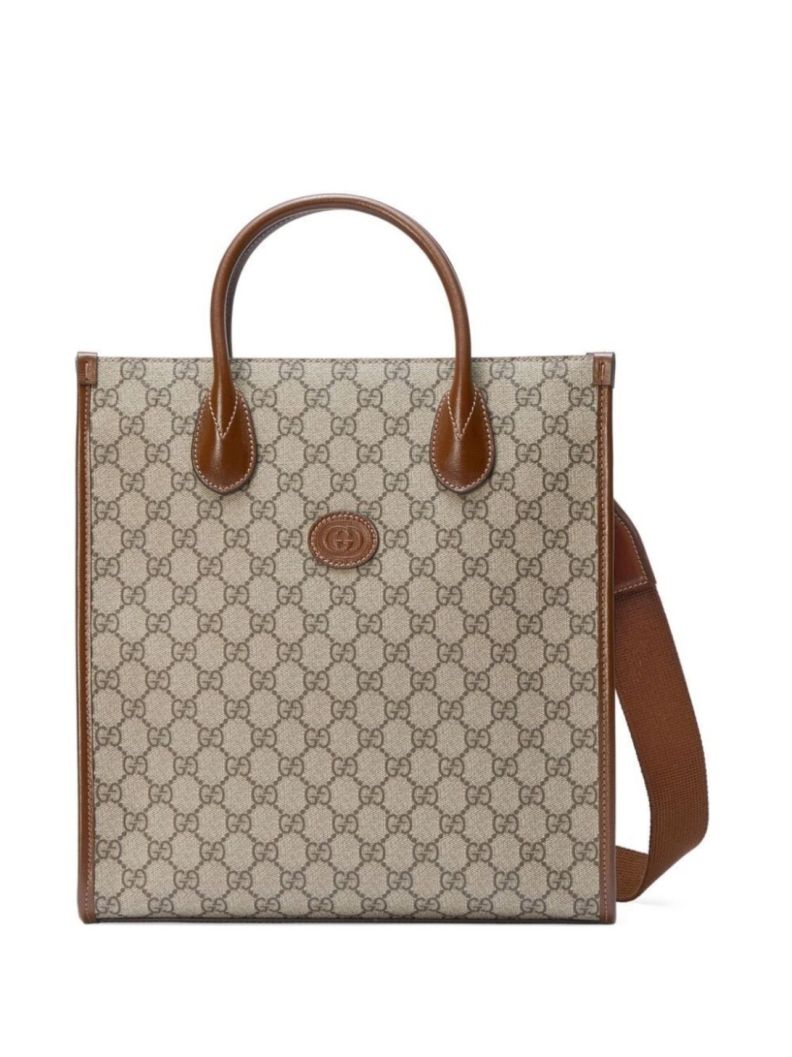 

Gucci сумка-тоут с логотипом Interlocking G, коричневый