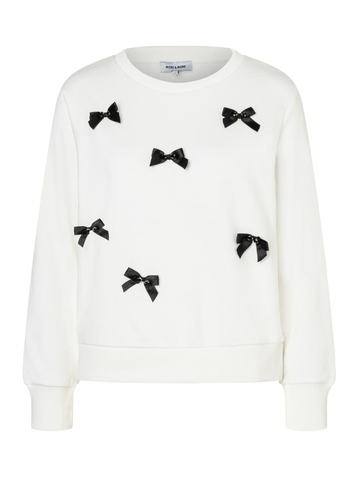 

More & More Милая толстовка с бантиком кремового цвета, Бежевый, More & More Милая толстовка с бантиком кремового цвета