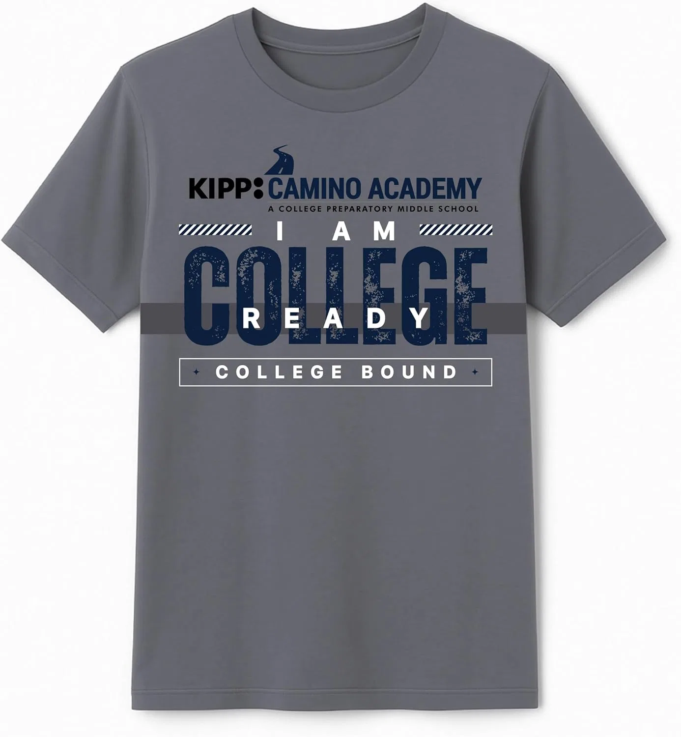 KIPP Texas Детская футболка Kipp: Youth Camino Academy с коротким рукавом, Grey (Camino Academy)
