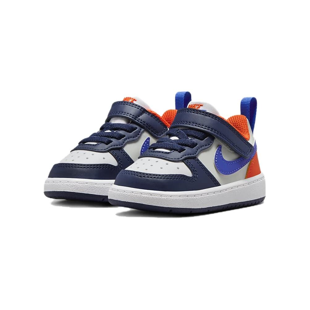 Кроссовки Nike Court Borough Toddler Shoes TD Low-top White/blue/orange, темно-синий/оранжевый/серебряный/синий — фото 3
