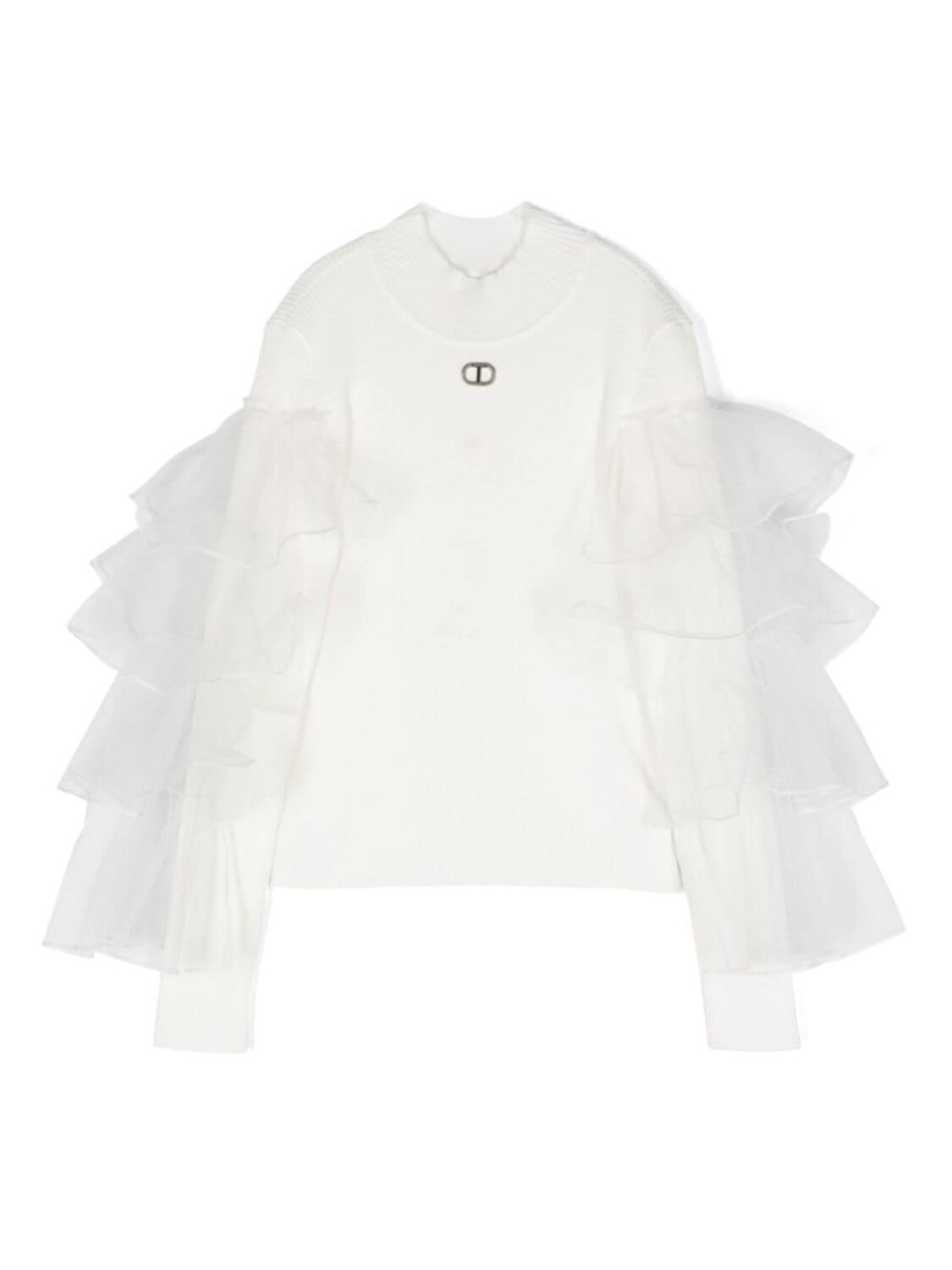 

TWINSET Kids топ с оборками, белый