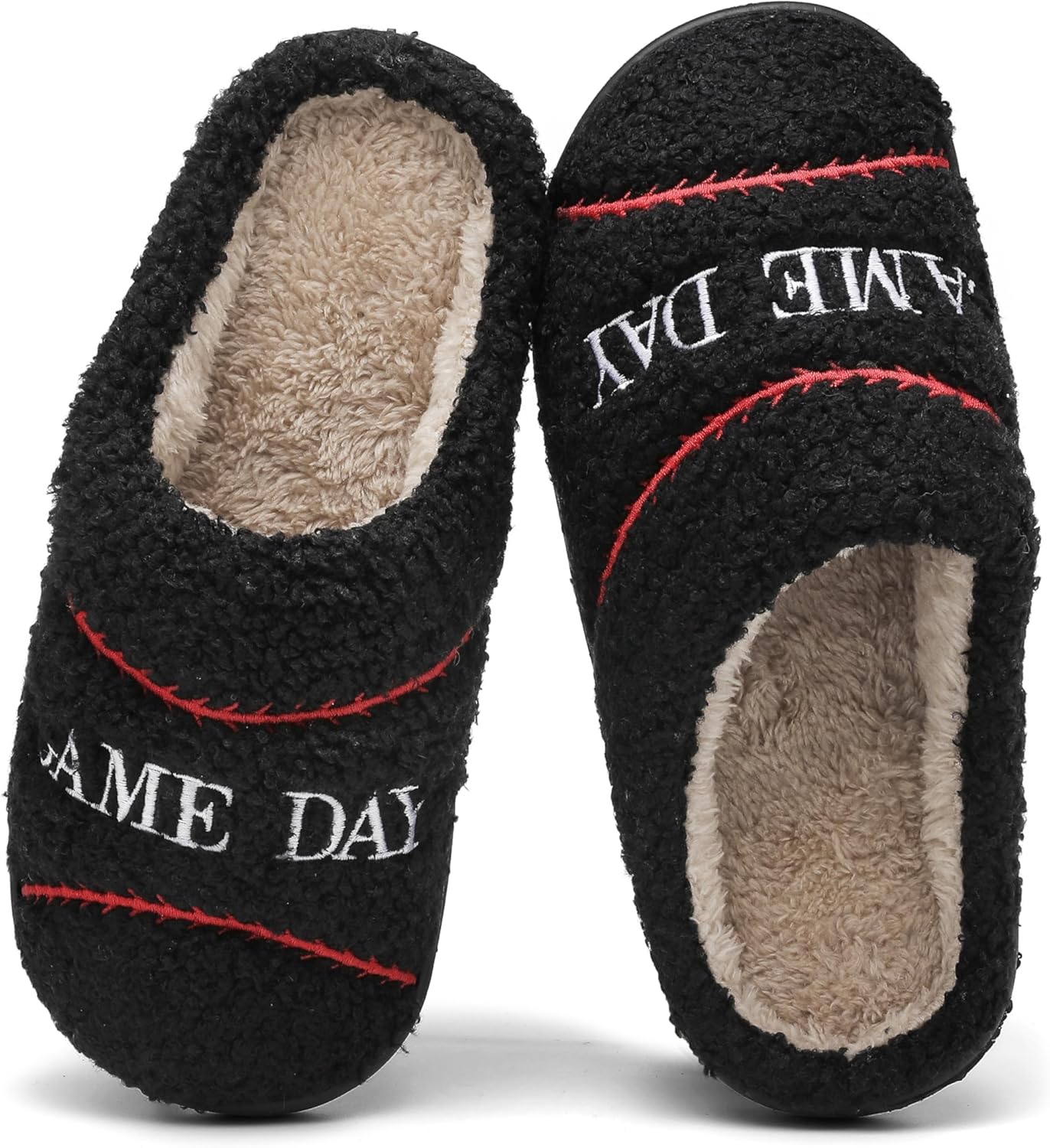 

Женские и мужские спортивные тапочки INMINPIN с мягким плюшем, уютные домашние тапочки для спальни, для дома и улицы с противоскользящей подошвой для любителей спорта, черный