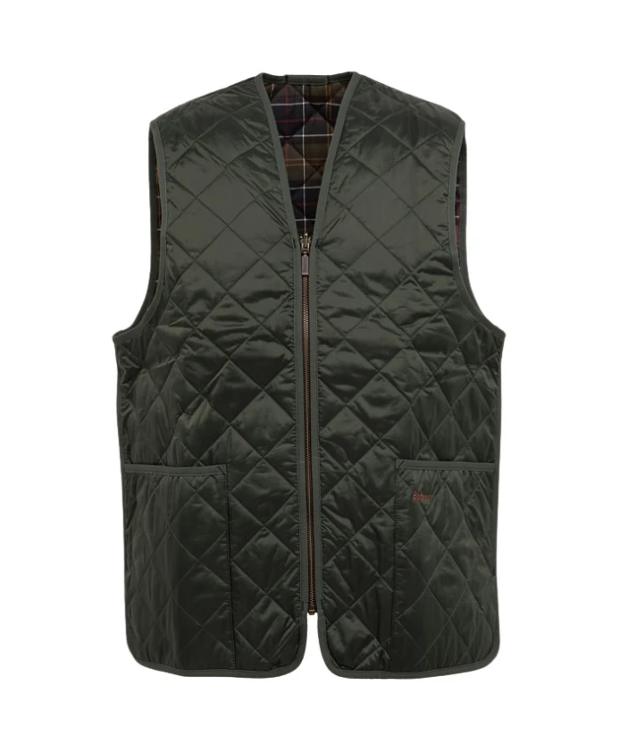 

Утепленный нейлоновый жилет на молнии. Barbour, зеленый