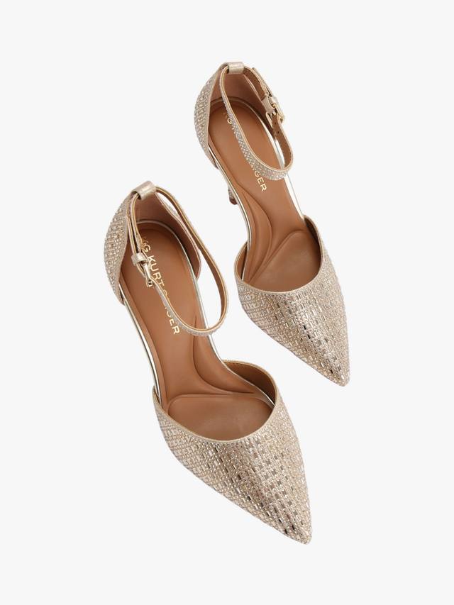 Туфли-лодочки с декором в виде цветов KG Kurt Geiger, Gold — фото 3